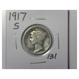 1917-S Mercury Dime
