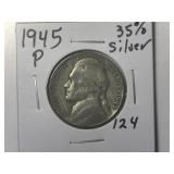 1945-P 35% Silver War Time Jefferson Nickel