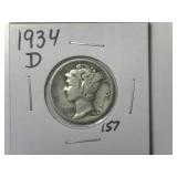 1934-D Mercury Dime