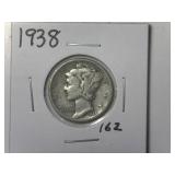 1938 Mercury Dime