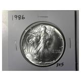 1986 One Ounce American Silver Eagle Dollar