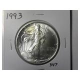 1993 One Ounce American Silver Eagle Dollar