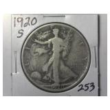 1920-S Walking Liberty  Half Dollar