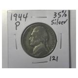 1944-P 35% Silver War Time Jefferson Nickel
