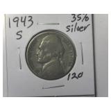 1943-S 35% Silver War Time Jefferson Nickel