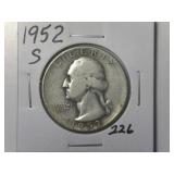 1952-S Washington Quarter