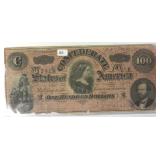 1864 $100 Confederate Note
