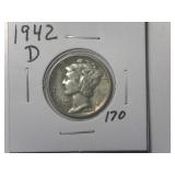 1942-D Mercury Dime