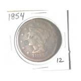 1854 US Large Cent