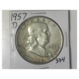 1957-D Franklin  Half Dollar