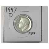 1947-D Roosevelt Dime