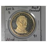 2012-S Cleveland 1st Presidential Proof Dollar