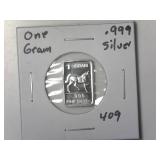One Gram .999 Silver Bar