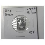 One Gram .999 Silver Bar