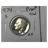 1974-S Clad Proof Roosevelt Dime