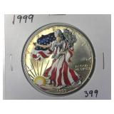 1999 Colorized One Ounce American Silver Eagle