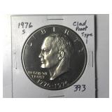 1976-S Clad Type 1 Proof IKe Dollar