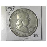1953-D Franklin  Half Dollar