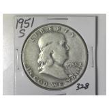 1951-S Franklin  Half Dollar
