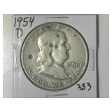 1954-D Franklin  Half Dollar