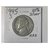 1945-S 35% Silver War Time Jefferson Nickel
