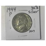 1944-P 35% Silver War Time Jefferson Nickel
