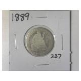 1889 Seated Librry Dime