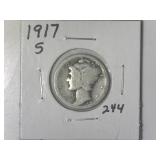 1917-S Mercury Dime