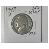 1943-D 35% Silver War Time Jefferson Nickel