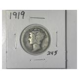 1919 Mercury Dime