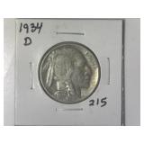 1934-D Buffalo Nickel
