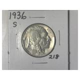 1936-S Buffalo Nickel