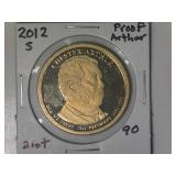 2012-S Arthur Presidential Proof Dollar