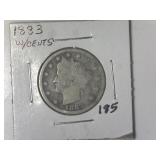 1883 With CENTS Liberty V-Nickel