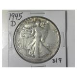 1945-D Walking Liberty  Half Dollar