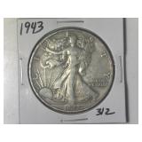 1943 Walking Liberty  Half Dollar