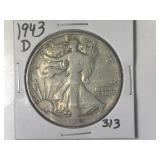 1943-D Walking Liberty  Half Dollar