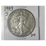 1943-S Walking Liberty  Half Dollar