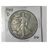 1944-D Walking Liberty  Half Dollar