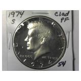 1974-S Clad Proof Kennedy Half Dollar