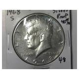 1968-S 40% Silver Proof Kennedy Half Dollar