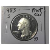 1983-S Clad Proof Washington Quarter