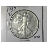 1937-D Walking Liberty  Half Dollar