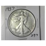 1937 Walking Liberty  Half Dollar