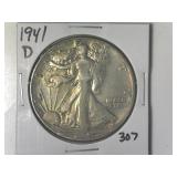 1941-D Walking Liberty  Half Dollar