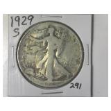 1929-S Walking Liberty  Half Dollar