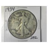 1934 Walking Liberty  Half Dollar