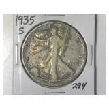 1935-S Walking Liberty  Half Dollar