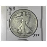 1918-S Walking Liberty  Half Dollar