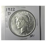 1922-D Peace Silver Dollar